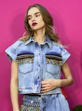 Denim Jacket with Beads