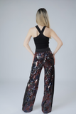 Sequin Embroidered Wide Leg Pants