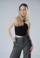 Anthracite High-Waisted Wide Leg Pants