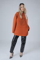 Stone Printed Orange Sweatshirt