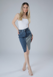 Asymmetry denim skirt